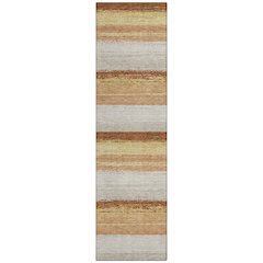 Machine Washable Indoor/Outdoor Chantille ACN2707 Orange 2'3" x 7'6" Runner Rug