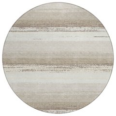 Machine Washable Indoor/Outdoor Chantille ACN2707 Ivory 8' x 8' Round Rug