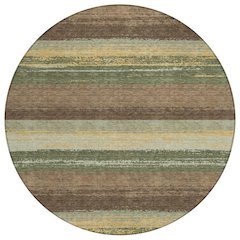 Machine Washable Indoor/Outdoor Chantille ACN2707 Green 8' x 8' Round Rug