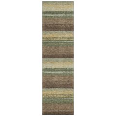 Machine Washable Indoor/Outdoor Chantille ACN2707 Green 2'3" x 7'6" Runner Rug