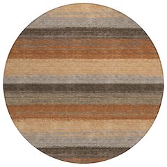 Machine Washable Indoor/Outdoor Chantille ACN2707 Orange 8' x 8' Round Rug