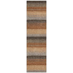 Machine Washable Indoor/Outdoor Chantille ACN2707 Orange 2'3" x 7'6" Runner Rug