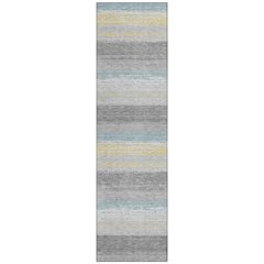 Machine Washable Indoor/Outdoor Chantille ACN2707 Gray 2'3" x 7'6" Runner Rug