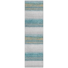 Machine Washable Indoor/Outdoor Chantille ACN2707 Teal 2'3" x 7'6" Runner Rug