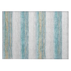 Machine Washable Indoor/Outdoor Chantille ACN2707 Teal 1'8" x 2'6" Rug