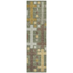 Machine Washable Indoor/Outdoor Chantille ACN2708 Green 2'3" x 7'6" Runner Rug