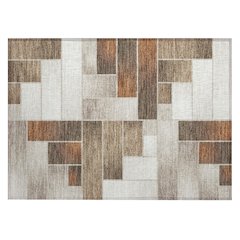 Machine Washable Indoor/Outdoor Chantille ACN2709 Brown 1'8" x 2'6" Rug