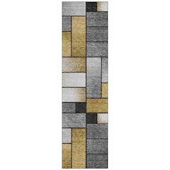 Machine Washable Indoor/Outdoor Chantille ACN2709 Black 2'3" x 7'6" Runner Rug