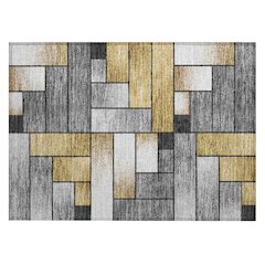 Machine Washable Indoor/Outdoor Chantille ACN2709 Black 1'8" x 2'6" Rug