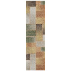 Machine Washable Indoor/Outdoor Chantille ACN2709 Orange 2'3" x 7'6" Runner Rug