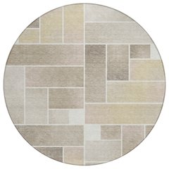 Machine Washable Indoor/Outdoor Chantille ACN2709 Ivory 8' x 8' Round Rug