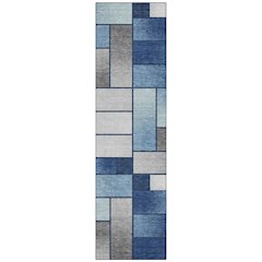 Machine Washable Indoor/Outdoor Chantille ACN2709 Blue 2'3" x 7'6" Runner Rug