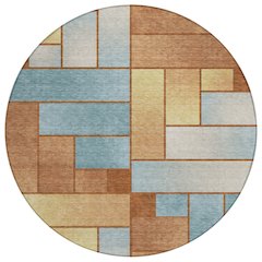 Machine Washable Indoor/Outdoor Chantille ACN2709 Orange 8' x 8' Round Rug