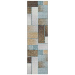 Machine Washable Indoor/Outdoor Chantille ACN2709 Teal 2'3" x 7'6" Runner Rug
