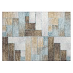 Machine Washable Indoor/Outdoor Chantille ACN2709 Teal 1'8" x 2'6" Rug