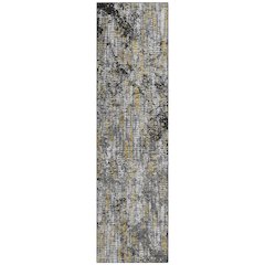 Machine Washable Indoor/Outdoor Chantille ACN2710 Black 2'3" x 7'6" Runner Rug