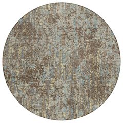 Machine Washable Indoor/Outdoor Chantille ACN2710 Brown 8' x 8' Round Rug