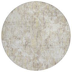 Machine Washable Indoor/Outdoor Chantille ACN2710 Ivory 8' x 8' Round Rug