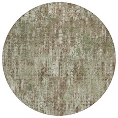 Machine Washable Indoor/Outdoor Chantille ACN2710 Green 8' x 8' Round Rug