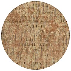 Machine Washable Indoor/Outdoor Chantille ACN2710 Orange 8' x 8' Round Rug