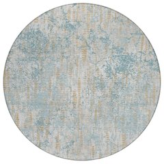 Machine Washable Indoor/Outdoor Chantille ACN2710 Teal 8' x 8' Round Rug