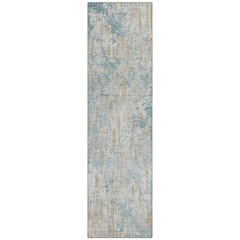 Machine Washable Indoor/Outdoor Chantille ACN2710 Teal 2'3" x 7'6" Runner Rug
