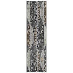 Machine Washable Indoor/Outdoor Chantille ACN2711 Black 2'3" x 7'6" Runner Rug