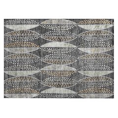 Machine Washable Indoor/Outdoor Chantille ACN2711 Black 1'8" x 2'6" Rug