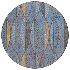 Machine Washable Indoor/Outdoor Chantille ACN2711 Blue 8' x 8' Round Rug