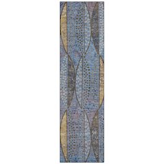 Machine Washable Indoor/Outdoor Chantille ACN2711 Blue 2'3" x 7'6" Runner Rug