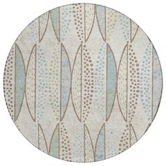 Machine Washable Indoor/Outdoor Chantille ACN2711 Ivory 8' x 8' Round Rug