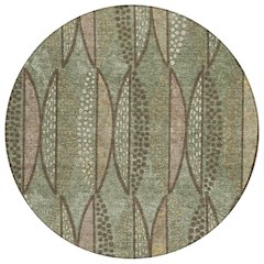 Machine Washable Indoor/Outdoor Chantille ACN2711 Green 8' x 8' Round Rug