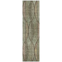 Machine Washable Indoor/Outdoor Chantille ACN2711 Green 2'3" x 7'6" Runner Rug