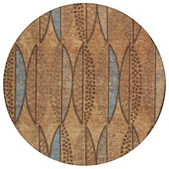 Machine Washable Indoor/Outdoor Chantille ACN2711 Orange 8' x 8' Round Rug