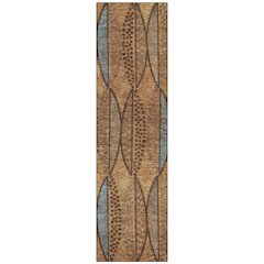 Machine Washable Indoor/Outdoor Chantille ACN2711 Orange 2'3" x 7'6" Runner Rug