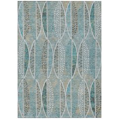 Machine Washable Indoor/Outdoor Chantille ACN2711 Teal 2'6" x 3'10" Rug