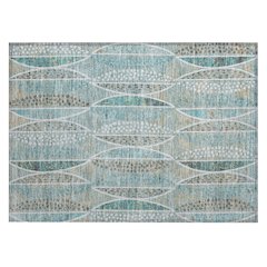Machine Washable Indoor/Outdoor Chantille ACN2711 Teal 1'8" x 2'6" Rug