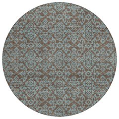 Machine Washable Indoor/Outdoor Chantille ACN2712 Brown 8' x 8' Round Rug