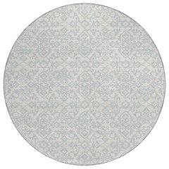 Machine Washable Indoor/Outdoor Chantille ACN2712 Ivory 8' x 8' Round Rug