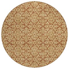 Machine Washable Indoor/Outdoor Chantille ACN2712 Orange 8' x 8' Round Rug