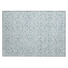 Machine Washable Indoor/Outdoor Chantille ACN2712 Teal 1'8" x 2'6" Rug