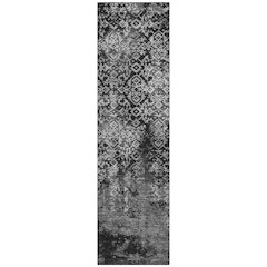 Machine Washable Indoor/Outdoor Chantille ACN2713 Black 2'3" x 7'6" Runner Rug