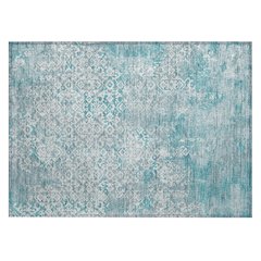 Machine Washable Indoor/Outdoor Chantille ACN2713 Teal 1'8" x 2'6" Rug