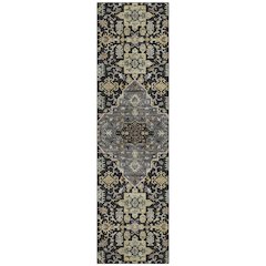 Machine Washable Indoor/Outdoor Chantille ACN2714 Black 2'3" x 7'6" Runner Rug