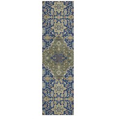 Machine Washable Indoor/Outdoor Chantille ACN2714 Blue 2'3" x 7'6" Runner Rug