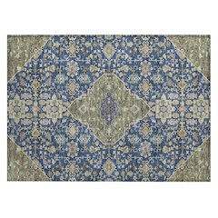 Machine Washable Indoor/Outdoor Chantille ACN2714 Blue 1'8" x 2'6" Rug