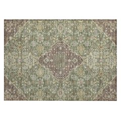 Machine Washable Indoor/Outdoor Chantille ACN2714 Green 1'8" x 2'6" Rug