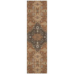 Machine Washable Indoor/Outdoor Chantille ACN2714 Orange 2'3" x 7'6" Runner Rug