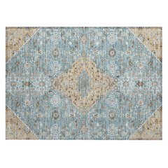 Machine Washable Indoor/Outdoor Chantille ACN2714 Teal 1'8" x 2'6" Rug