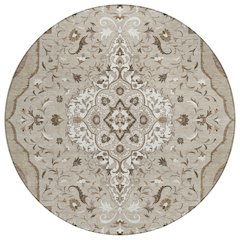 Machine Washable Indoor/Outdoor Chantille ACN2715 Brown 8' x 8' Round Rug